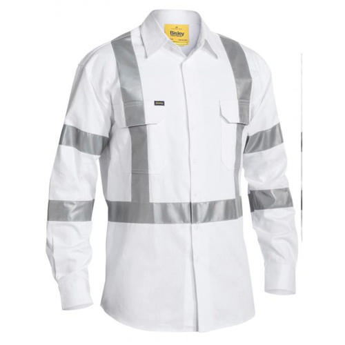 WORKWEAR, SAFETY & CORPORATE CLOTHING SPECIALISTS 3M TAPED NIGHT COTTON DRILL SHIRT - LONG SLEEVE