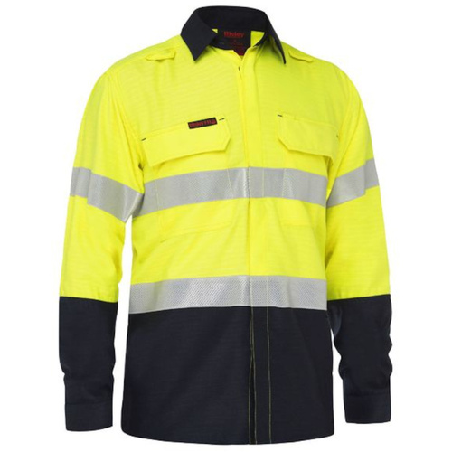 WORKWEAR, SAFETY & CORPORATE CLOTHING SPECIALISTS - APEX 160 TAPED HI VIS LIGHTWEIGHT FR RIPSTOP VENTED SHIRT