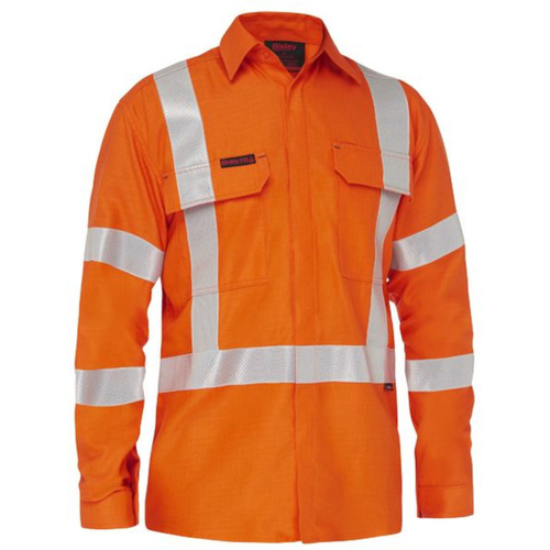 WORKWEAR, SAFETY & CORPORATE CLOTHING SPECIALISTS APEX 185 X TAPED HI VIS FR RIPSTOP VENTED SHIRT