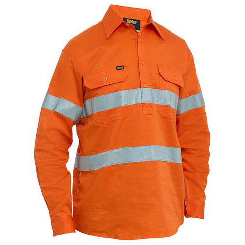 WORKWEAR, SAFETY & CORPORATE CLOTHING SPECIALISTS - Mens Taped Hi Vis Cool Lightweight Closed Front Shirt