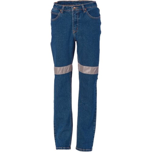 WORKWEAR, SAFETY & CORPORATE CLOTHING SPECIALISTS - Ladies Taped Denim Stretch Jeans CSR R/Tape