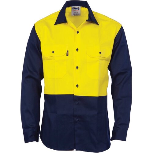 WORKWEAR, SAFETY & CORPORATE CLOTHING SPECIALISTS - Patron Saint  Flame Retardant Two Tone Drill Shirt - L/S