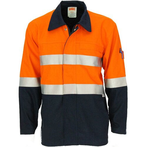WORKWEAR, SAFETY & CORPORATE CLOTHING SPECIALISTS Patron Saint Flame Retardant Two Tone Drill ARC Rated Welder's Jacket with LOXY F/R Tape