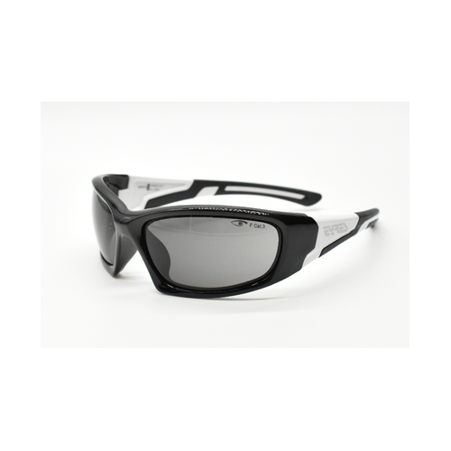 WORKWEAR, SAFETY & CORPORATE CLOTHING SPECIALISTS - BERCY Matt Black & White Frame, Grey Lens
