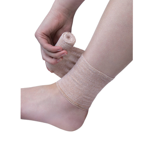 WORKWEAR, SAFETY & CORPORATE CLOTHING SPECIALISTS CREPE BANDAGE, HEAVY WEIGHT, 5CM, BROWN - SINGLE