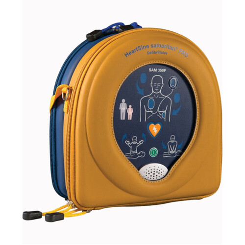 WORKWEAR, SAFETY & CORPORATE CLOTHING SPECIALISTS NEW HEARTSINE SAMARITAN PAD500P WITH FULL PATENTED CPR ADVISOR SOFTWARE. (CONSISTS OF PAD IN CARRY CASE AND 1 X ADULT PAD-PAK) 3.5 YEAR BATTERY LIFE F