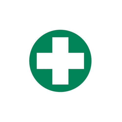 WORKWEAR, SAFETY & CORPORATE CLOTHING SPECIALISTS - DECAL, FIRST AID CROSS ONLY, 50MM D., SELF ADHESIVE, 10PK