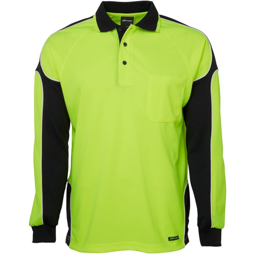 WORKWEAR, SAFETY & CORPORATE CLOTHING SPECIALISTS JB's HI VIS 4602.1 L/S ARM PANEL POLO