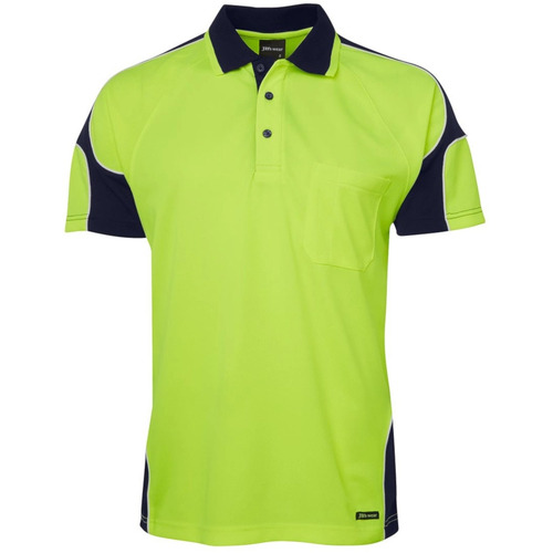 WORKWEAR, SAFETY & CORPORATE CLOTHING SPECIALISTS - JB's HI VIS 4602.1 S/S ARM PANEL POLO 1