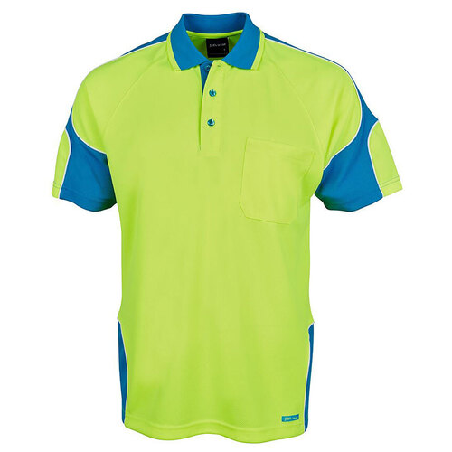 WORKWEAR, SAFETY & CORPORATE CLOTHING SPECIALISTS - JB's HI VIS 4602.1 S/S ARM PANEL POLO