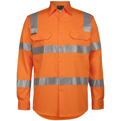 WORKWEAR, SAFETY & CORPORATE CLOTHING SPECIALISTS JB's HV (D+N) L/S 150G VIC RAIL W/SHIRT