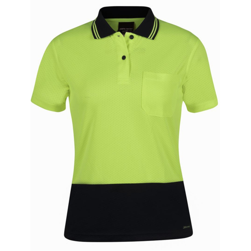 WORKWEAR, SAFETY & CORPORATE CLOTHING SPECIALISTS - JB's Ladies Hi Vis Short Sleeve Jaquard Polo