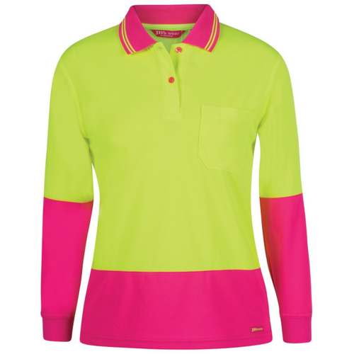 WORKWEAR, SAFETY & CORPORATE CLOTHING SPECIALISTS JB's LADIES HV L/S COMFORT POLO