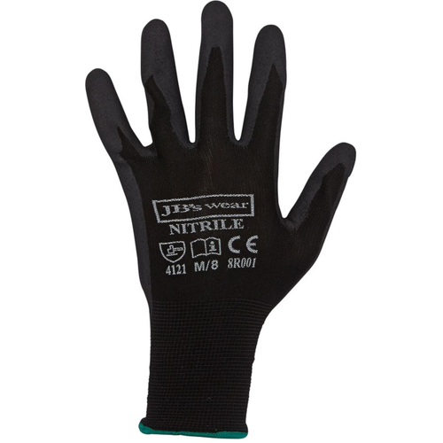 WORKWEAR, SAFETY & CORPORATE CLOTHING SPECIALISTS - JB's BLACK NITRILE GLOVE (12 Pack)
