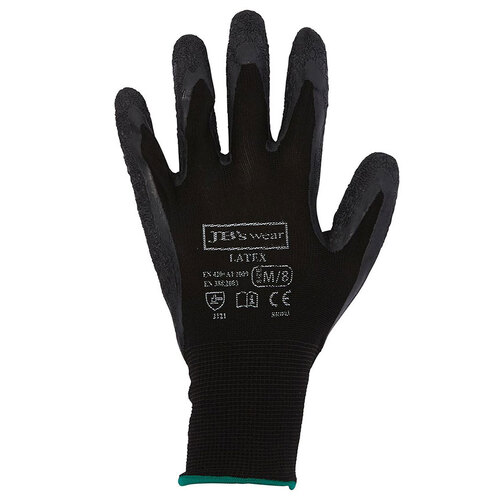 WORKWEAR, SAFETY & CORPORATE CLOTHING SPECIALISTS JB's BLACK LATEX GLOVE (Single)