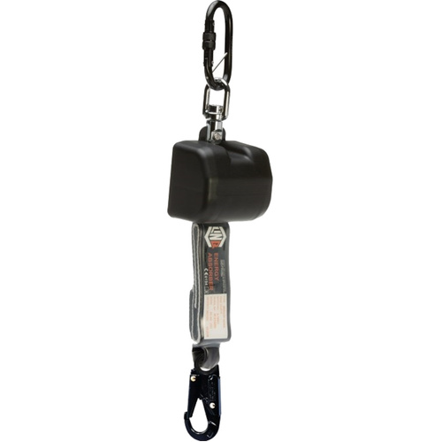 WORKWEAR, SAFETY & CORPORATE CLOTHING SPECIALISTS - Self Retracting 2.5M Webbing Lanyard with Hardware KS & SN