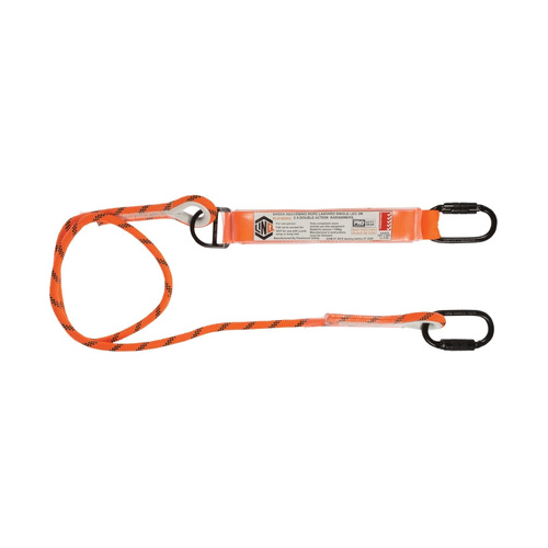 WORKWEAR, SAFETY & CORPORATE CLOTHING SPECIALISTS - Single Leg Kernmantle 2M Shock Absorb Rope Lanyard with Hardware KD X2