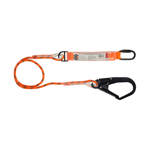 WORKWEAR, SAFETY & CORPORATE CLOTHING SPECIALISTS - Single Leg Kernmantle 2M Shock Absorb Rope Lanyard with Hardware KD & SD