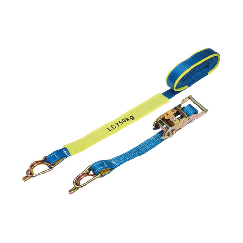 WORKWEAR, SAFETY & CORPORATE CLOTHING SPECIALISTS Ratchet Tie Down 25mmx5m 0.75T Captive J-Hook