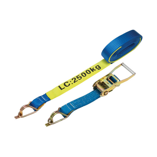 WORKWEAR, SAFETY & CORPORATE CLOTHING SPECIALISTS - Ratchet Tie Down 50mmx12m 2.5T Captive J-Hook