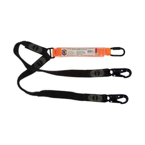WORKWEAR, SAFETY & CORPORATE CLOTHING SPECIALISTS - Elite Double Leg Elasticated Lanyard with Hardware KD & SN X2
