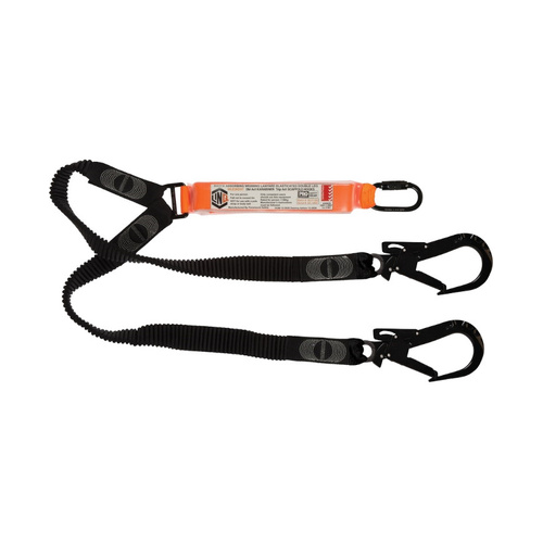 WORKWEAR, SAFETY & CORPORATE CLOTHING SPECIALISTS - Elite Double Leg Elasticated Lanyard with Hardware KD & ST X2
