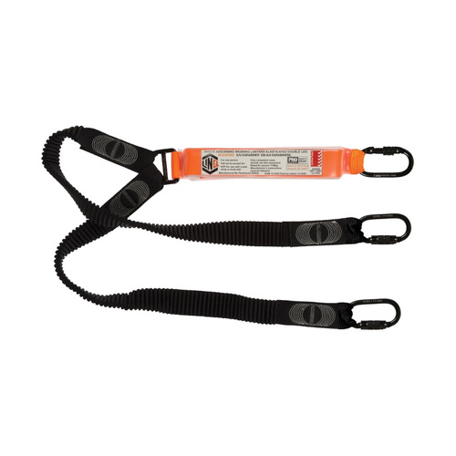 WORKWEAR, SAFETY & CORPORATE CLOTHING SPECIALISTS - Elite Double Leg Elasticated Lanyard with Hardware KS & KD