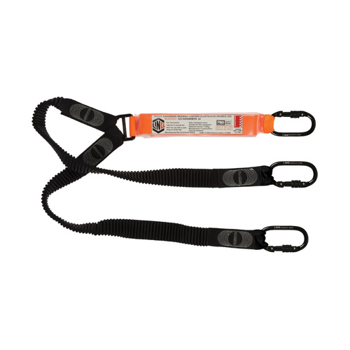 WORKWEAR, SAFETY & CORPORATE CLOTHING SPECIALISTS - Elite Double Leg Elasticated Lanyard with Hardware KS X3