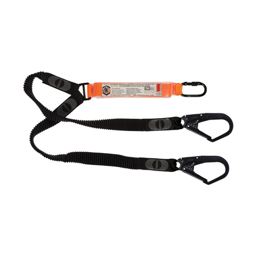 WORKWEAR, SAFETY & CORPORATE CLOTHING SPECIALISTS - Elite Double Leg Elasticated Lanyard with Hardware KS & SD X2