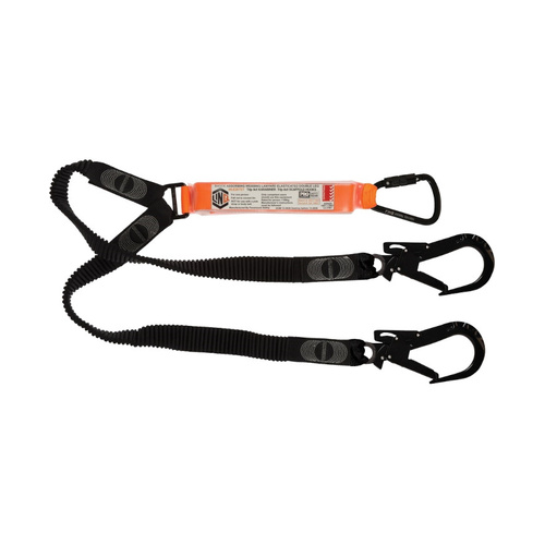 WORKWEAR, SAFETY & CORPORATE CLOTHING SPECIALISTS Elite Double Leg Elasticated Lanyard with Hardware KT & ST X2