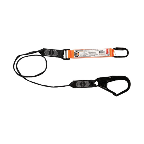 WORKWEAR, SAFETY & CORPORATE CLOTHING SPECIALISTS - Elite Single Leg Shock Absorbing Webbing Lanyard with Hardware KD & SD