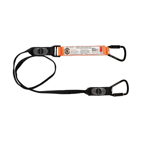 WORKWEAR, SAFETY & CORPORATE CLOTHING SPECIALISTS Elite Single Leg Shock Absorbing Webbing Lanyard with Hardware KT X2