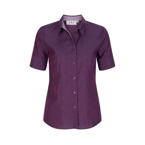 WORKWEAR, SAFETY & CORPORATE CLOTHING SPECIALISTS - Ladies Shirt - 1/2 sleeve semi fitted shirt with contrast inner collar & cuff