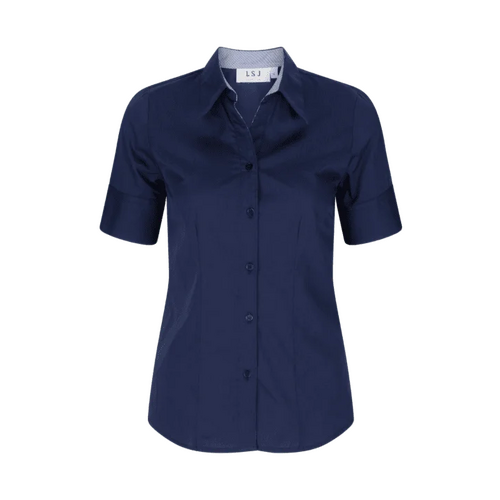 WORKWEAR, SAFETY & CORPORATE CLOTHING SPECIALISTS Ladies Shirt - 1/2 sleeve semi fitted shirt with contrast inner collar & cuff