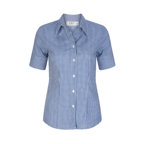 WORKWEAR, SAFETY & CORPORATE CLOTHING SPECIALISTS Ladies Shirt - 1/2 sleeve semi fitted shirt with contrast inner collar & cuff