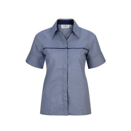 WORKWEAR, SAFETY & CORPORATE CLOTHING SPECIALISTS - Ladies Shirt - 1/2 sleeve easy fit with contrast piping, inner collar & cuff