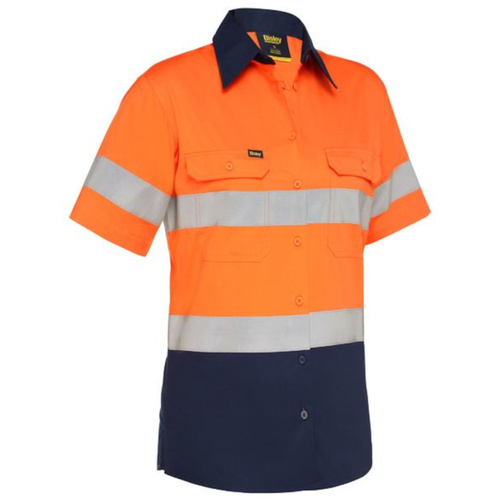 WORKWEAR, SAFETY & CORPORATE CLOTHING SPECIALISTS - WOMEN'S TAPED HI VIS COOL LIGHTWEIGHT DRILL SHIRT