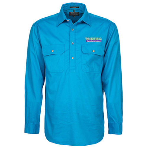 WORKWEAR, SAFETY & CORPORATE CLOTHING SPECIALISTS Mens Pilbara Closed Front L/S Shirt (Includes Logo)