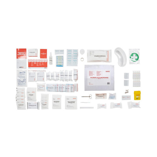 WORKWEAR, SAFETY & CORPORATE CLOTHING SPECIALISTS - MEDIQ ESSENTIAL FIRST AID KIT WORKPLACE RESPONSE REFILL MODULE IN WHITE CARDBOARD BOX 1-25 PERSONS LOW RISK