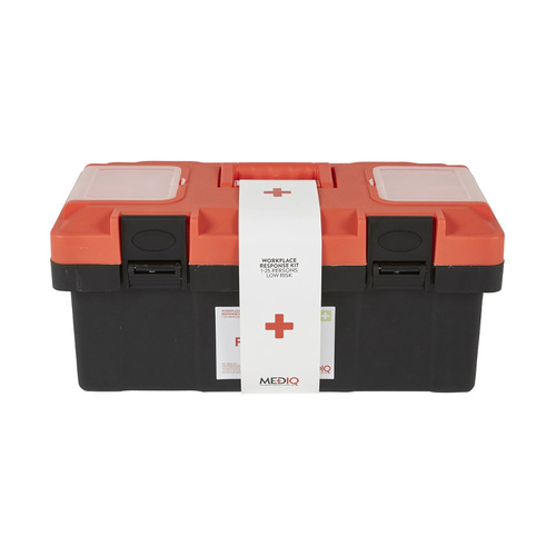 WORKWEAR, SAFETY & CORPORATE CLOTHING SPECIALISTS - ESSENTIAL WORKPLACE RESPONSE FIRST AID KIT IN PLASTIC TACKLE BOX