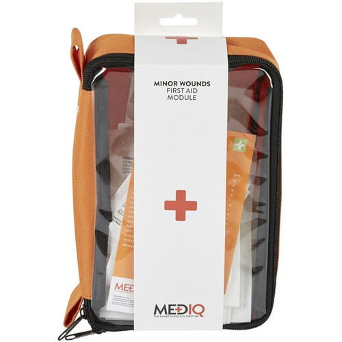 WORKWEAR, SAFETY & CORPORATE CLOTHING SPECIALISTS MEDIQ INCIDENT READY FIRST AID MODULE MINOR WOUNDS IN ORANGE SOFTPACK