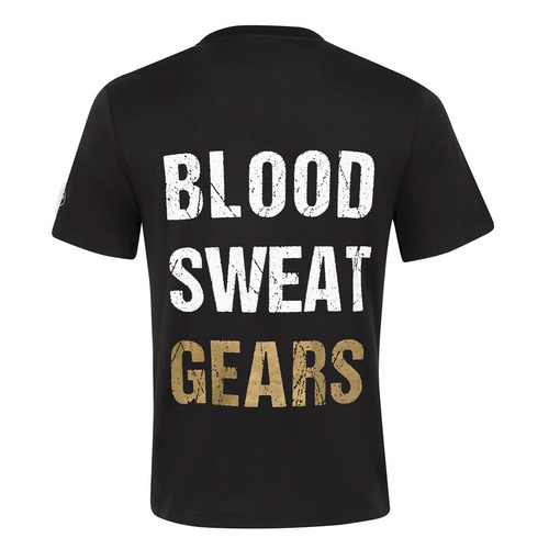 WORKWEAR, SAFETY & CORPORATE CLOTHING SPECIALISTS Mack Cotton Crew Neck SS Blood Sweat Gears- Stack Print