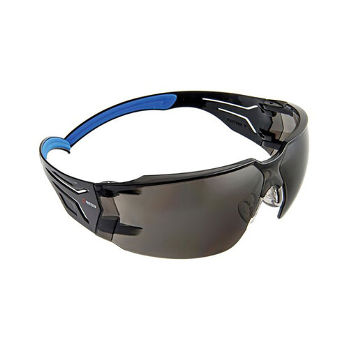 WORKWEAR, SAFETY & CORPORATE CLOTHING SPECIALISTS - PROTEUS 4 SAFETY GLASSES SMOKE LENS SUPER FLEX ARMS