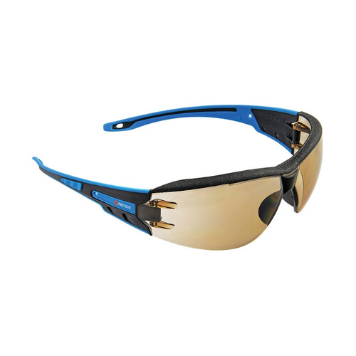 WORKWEAR, SAFETY & CORPORATE CLOTHING SPECIALISTS Proteus 1 Safety Glasses Light Brown Lens Integrated Brow Dust Guard