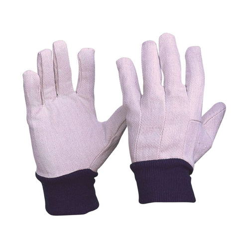 WORKWEAR, SAFETY & CORPORATE CLOTHING SPECIALISTS - Cotton Drill Blue Knit Wrist Gloves Men's Size