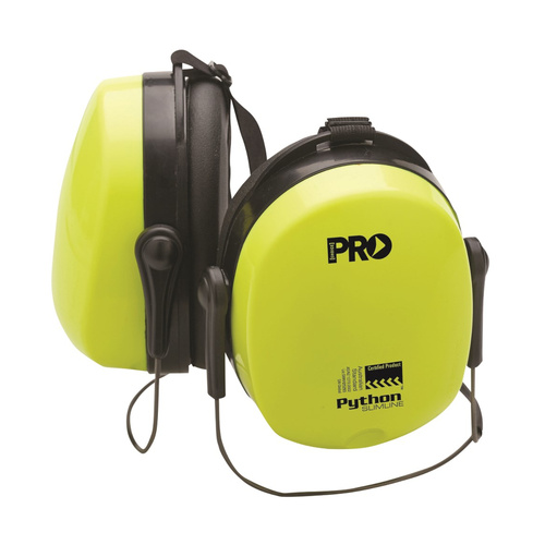 WORKWEAR, SAFETY & CORPORATE CLOTHING SPECIALISTS - PYTHON Earmuffs. HI VIS. Slim-fit. NECK BAND