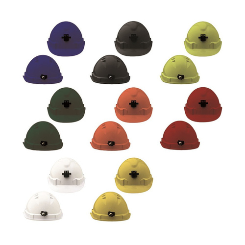 WORKWEAR, SAFETY & CORPORATE CLOTHING SPECIALISTS - V6 Hard Hat Vented with Lamp Bracket and Pushlock Harness - White