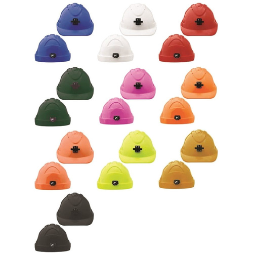 WORKWEAR, SAFETY & CORPORATE CLOTHING SPECIALISTS - V9 Hard Hat Vented + Lamp Bracket Pushlock Harness - White