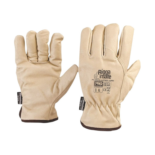 WORKWEAR, SAFETY & CORPORATE CLOTHING SPECIALISTS - Riggamate Lined Glove - Pig Grain Leather