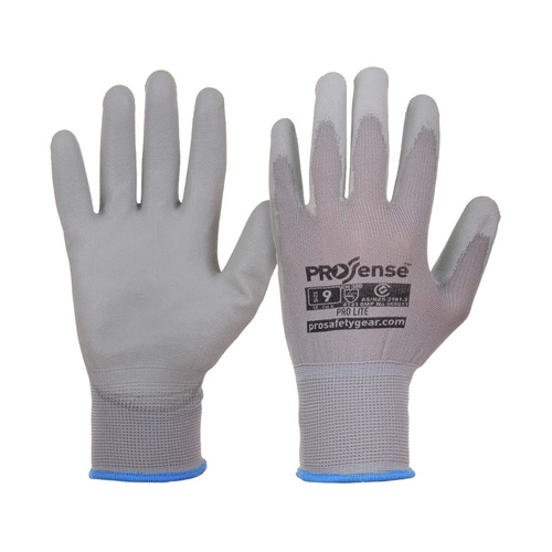 WORKWEAR, SAFETY & CORPORATE CLOTHING SPECIALISTS - PRO-LITE Grey PU Palm on Grey Nylon Liner